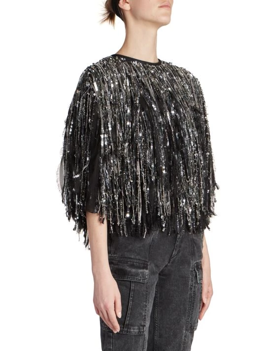 Isabel Marant Peonia Fringed Silk Blouse 6 Isabel Marant Peonia Fringed Silk Blouse - Image 4