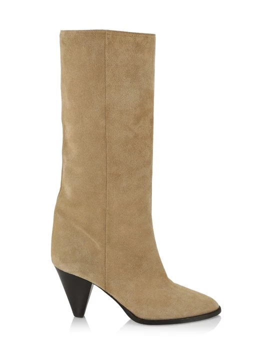 Isabel Marant Rouxy Suede Pointed-Toe Boots Khaki 5 Isabel Marant Rouxy Suede Pointed-Toe Boots Khaki - Image 3