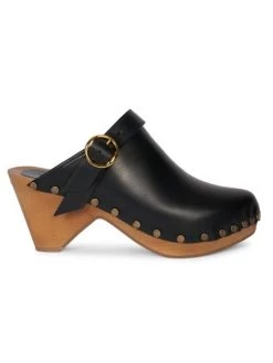 Isabel Marant Titya Leather Clogs Camel