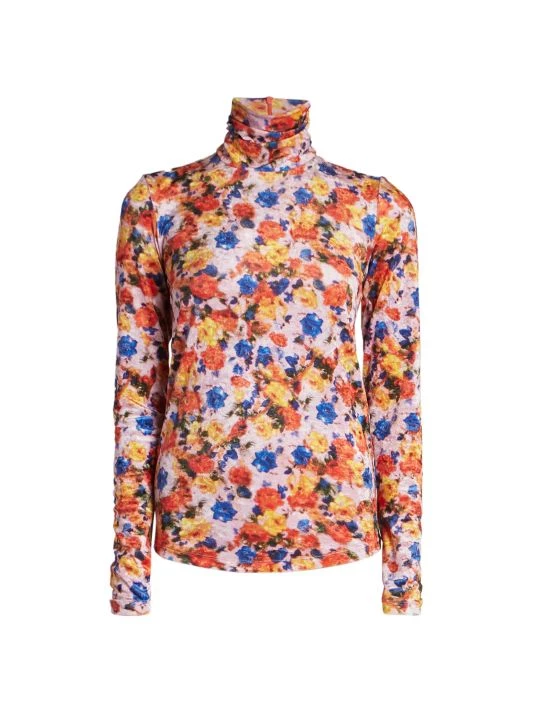 Isabel Marant Giloyela Velvet Turtleneck Top Orange 3 Isabel Marant Giloyela Velvet Turtleneck Top Orange