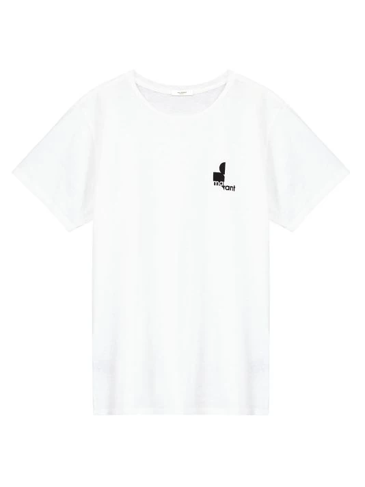 Isabel Marant Zafferh Crewneck T-Shirt For Men White 6 Isabel Marant Zafferh Crewneck T-Shirt For Men White - Image 4