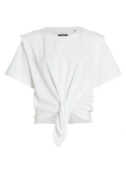 Isabel Marant Zelikia Tie-Front T-Shirt White 10 Isabel Marant Zelikia Tie-Front T-Shirt White -Outlet Isabel Marant Store unnamed file 773