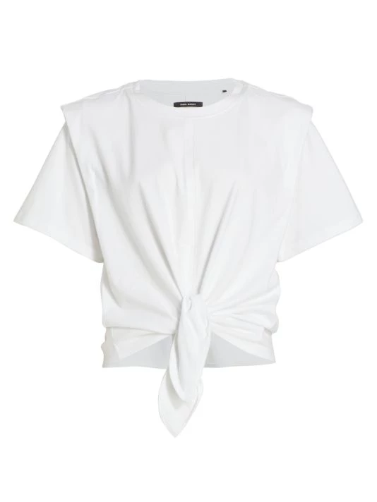 Isabel Marant Zelikia Tie-Front T-Shirt White 6 Isabel Marant Zelikia Tie-Front T-Shirt White - Image 4