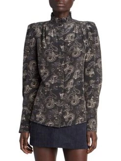 Isabel Marant Lamia Paisley Silk Button-Front Blouse 10 Isabel Marant Lamia Paisley Silk Button-Front Blouse -Outlet Isabel Marant Store unnamed file 849