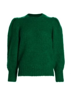 Isabel Marant Emma Puff-Sleeve Crewneck Sweater