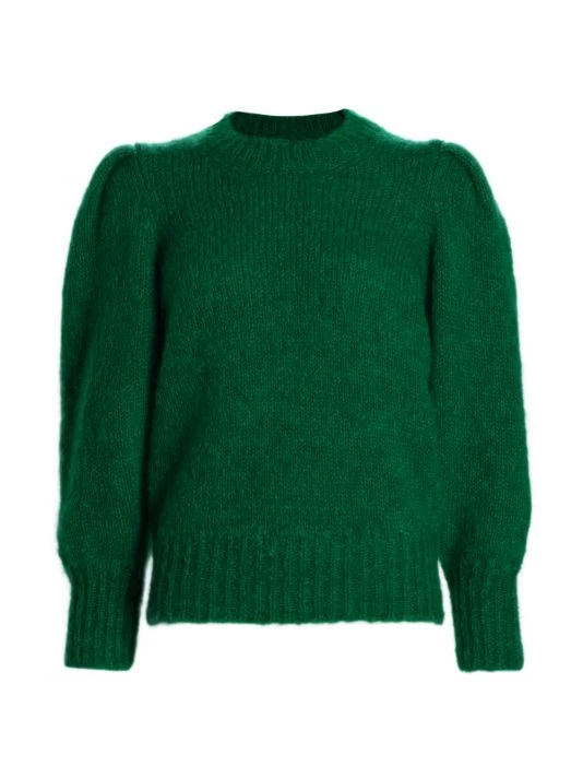 Isabel Marant Emma Puff-Sleeve Crewneck Sweater 3 Isabel Marant Emma Puff-Sleeve Crewneck Sweater