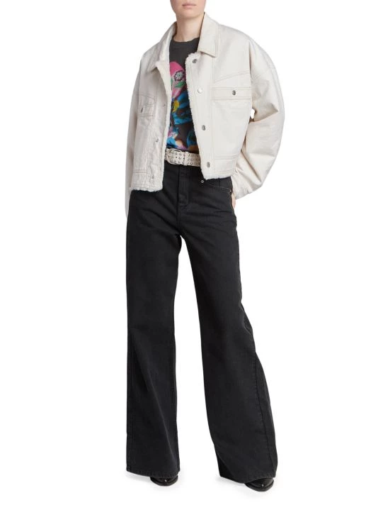 Isabel Marant Paoleta Faux Fur & Denim Jacket 4 Isabel Marant Paoleta Faux Fur & Denim Jacket - Image 2