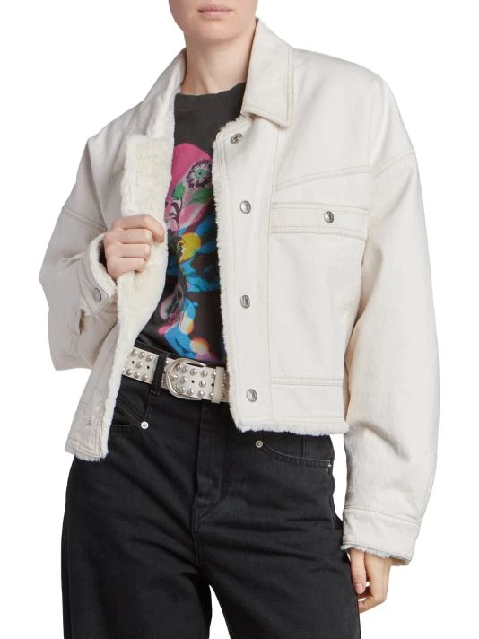 Isabel Marant Paoleta Faux Fur & Denim Jacket 5 Isabel Marant Paoleta Faux Fur & Denim Jacket - Image 3