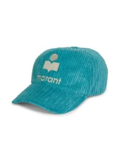 Isabel Marant Tyron Embroidered-Logo Velvet Baseball Cap